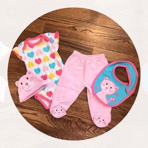 pink kitty & hearts baby girl lot 0 to 3 months